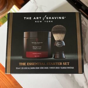 The Art of Shaving Sandalwood Essential Starter Set – New in Box – Cream & Brush